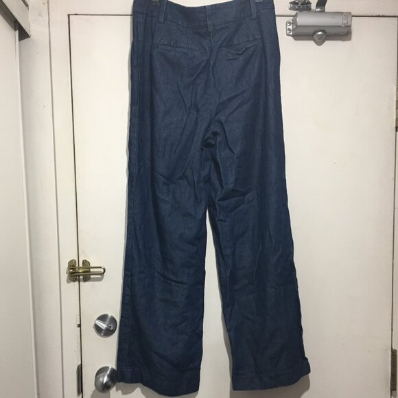 TALBOTS DENIM WIDE LEG PANTS SIZE 8 - Picture 5 of 11
